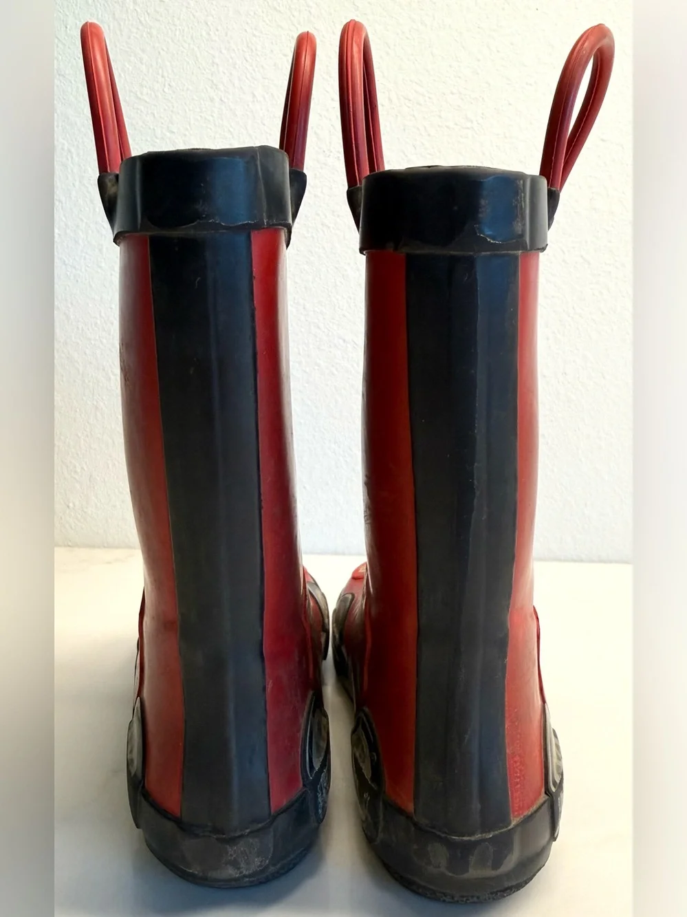 Cat & Jack Red Race Car Rain Boots Toddler Size 8